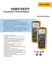Thumbnail of document Data Sheet - 1587-T Insulation Tester Multimeter